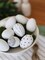 30 Pcs DIY Easter Eggs with 8 Pens, White Plastic Easter Eggs with Ribbon Rope, Paintable Fake Hanging Egg Ornaments Crafts for Kids